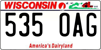 WI license plate 535OAG