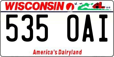 WI license plate 535OAI