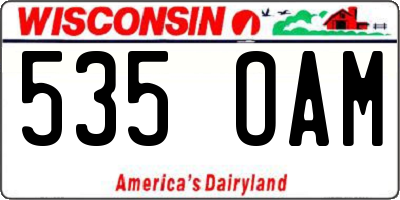 WI license plate 535OAM