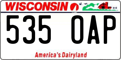 WI license plate 535OAP