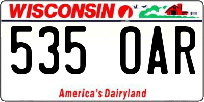 WI license plate 535OAR