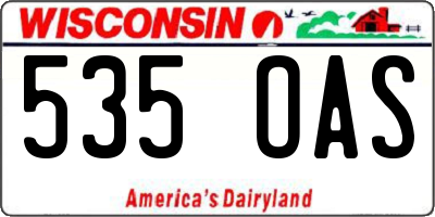 WI license plate 535OAS