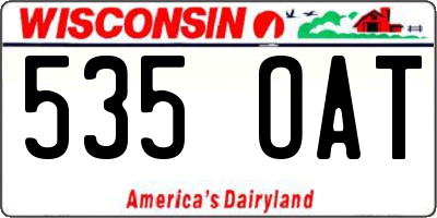 WI license plate 535OAT