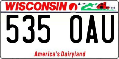 WI license plate 535OAU