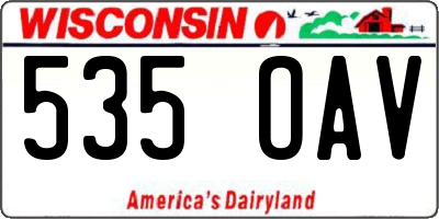 WI license plate 535OAV