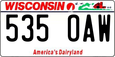 WI license plate 535OAW