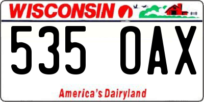 WI license plate 535OAX