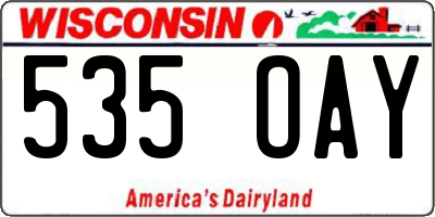 WI license plate 535OAY
