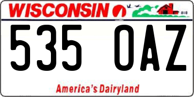 WI license plate 535OAZ
