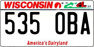 WI license plate 535OBA