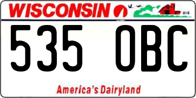 WI license plate 535OBC