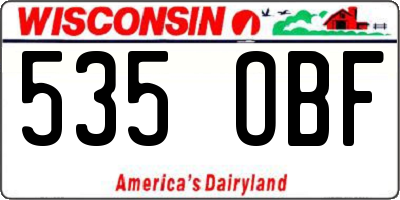 WI license plate 535OBF