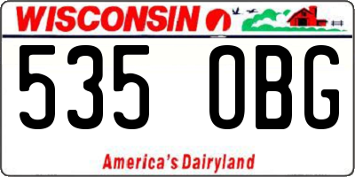 WI license plate 535OBG
