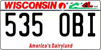 WI license plate 535OBI