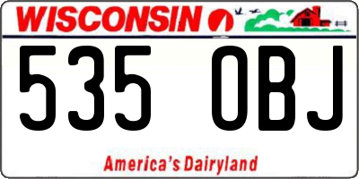 WI license plate 535OBJ