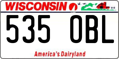 WI license plate 535OBL