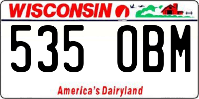 WI license plate 535OBM