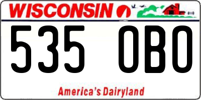 WI license plate 535OBO