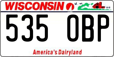 WI license plate 535OBP