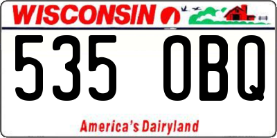WI license plate 535OBQ