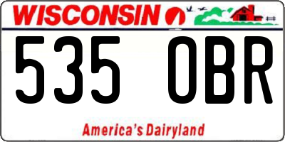 WI license plate 535OBR