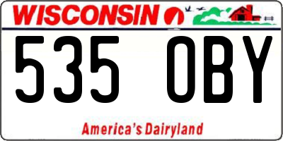 WI license plate 535OBY