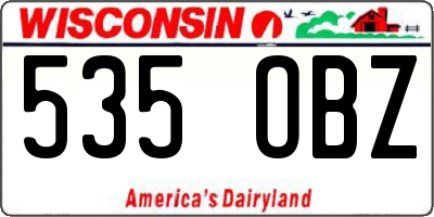 WI license plate 535OBZ