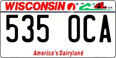 WI license plate 535OCA