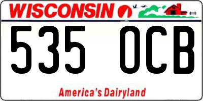WI license plate 535OCB