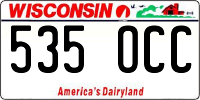 WI license plate 535OCC