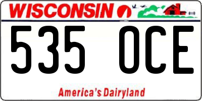 WI license plate 535OCE