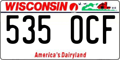 WI license plate 535OCF