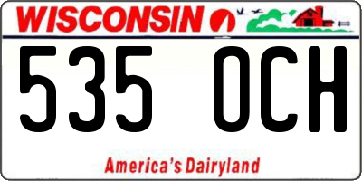 WI license plate 535OCH