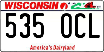 WI license plate 535OCL