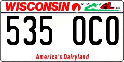 WI license plate 535OCO