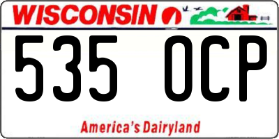 WI license plate 535OCP