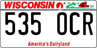 WI license plate 535OCR