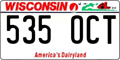 WI license plate 535OCT
