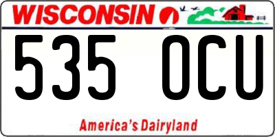 WI license plate 535OCU