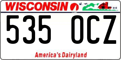 WI license plate 535OCZ