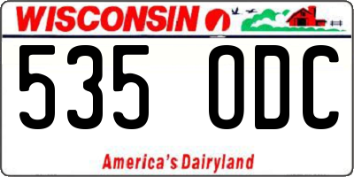 WI license plate 535ODC