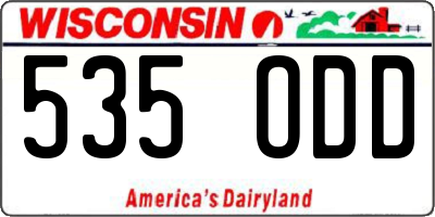 WI license plate 535ODD