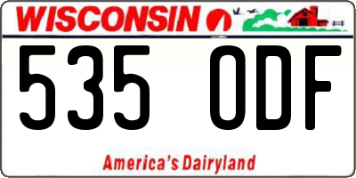 WI license plate 535ODF