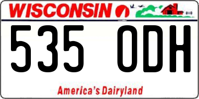 WI license plate 535ODH