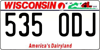 WI license plate 535ODJ