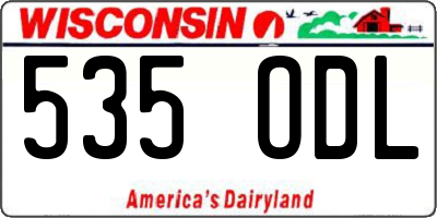 WI license plate 535ODL