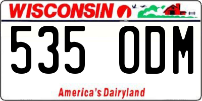 WI license plate 535ODM