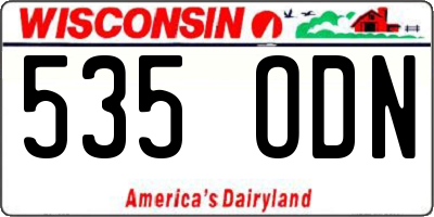 WI license plate 535ODN