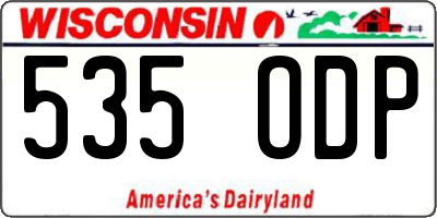 WI license plate 535ODP