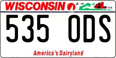 WI license plate 535ODS